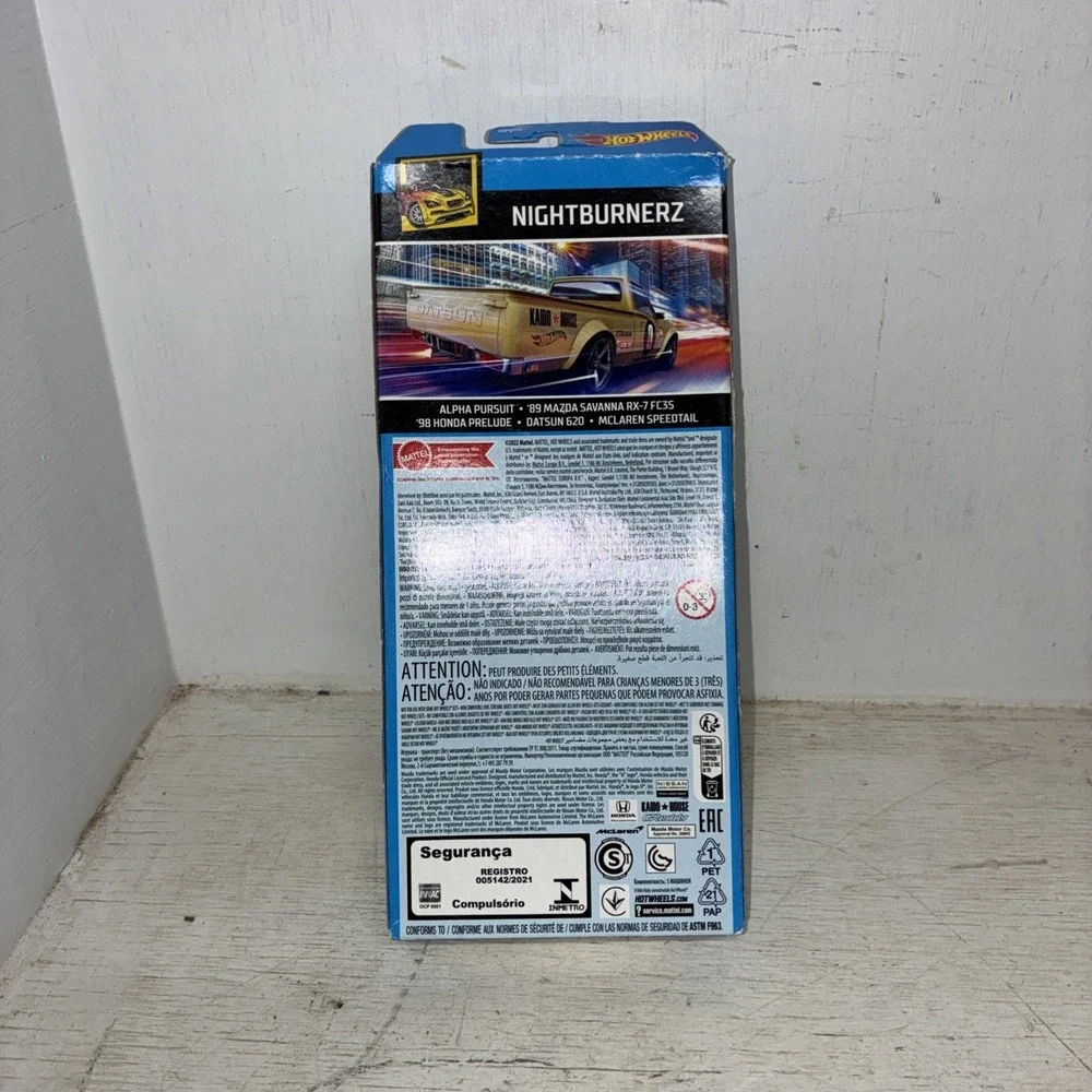 Hot Wheels Cars 2022 Nightburnerz 5 pack Honda Prelude, Mazda RX-7 Datsun #HW9